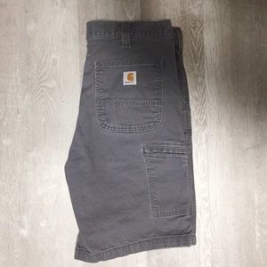 Men's Carhartt 34 Grey Cotton/Spandex Work Shorts